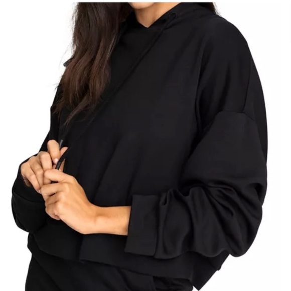 💐GOOD AMERICAN Crop Scuba Hoodie size M (Good American size 2) - Picture 3 of 11